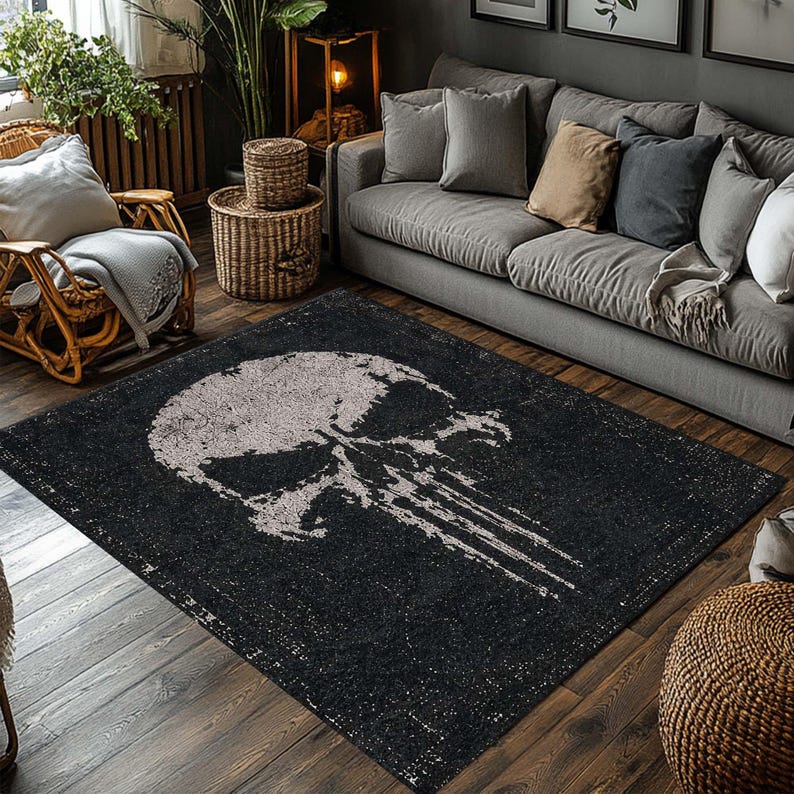 Punisher Skull Area Rug TT06