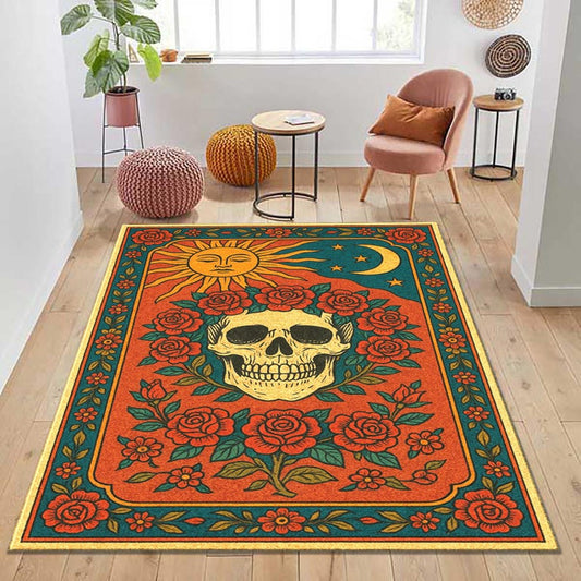 Skull Rose Area Rug TT07
