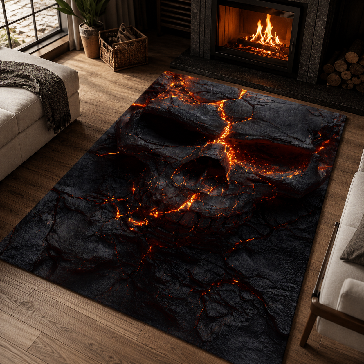 Evil Skull Area Rug TT01