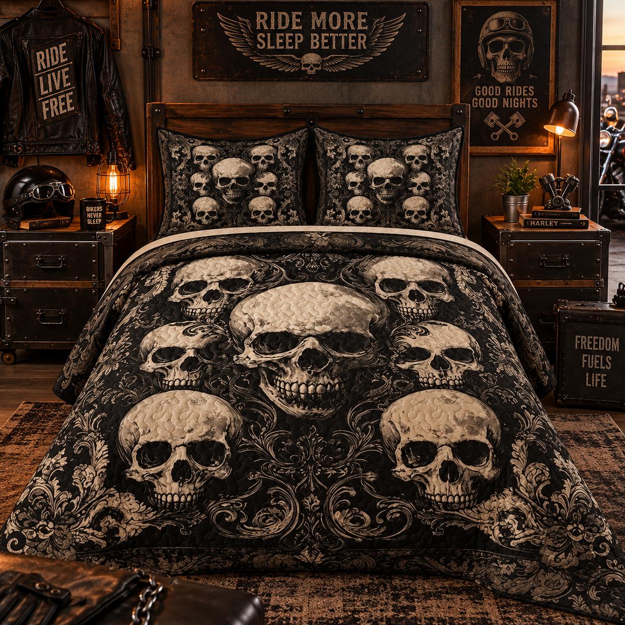 Skull Dominion Quilted Bedding Set TT10
