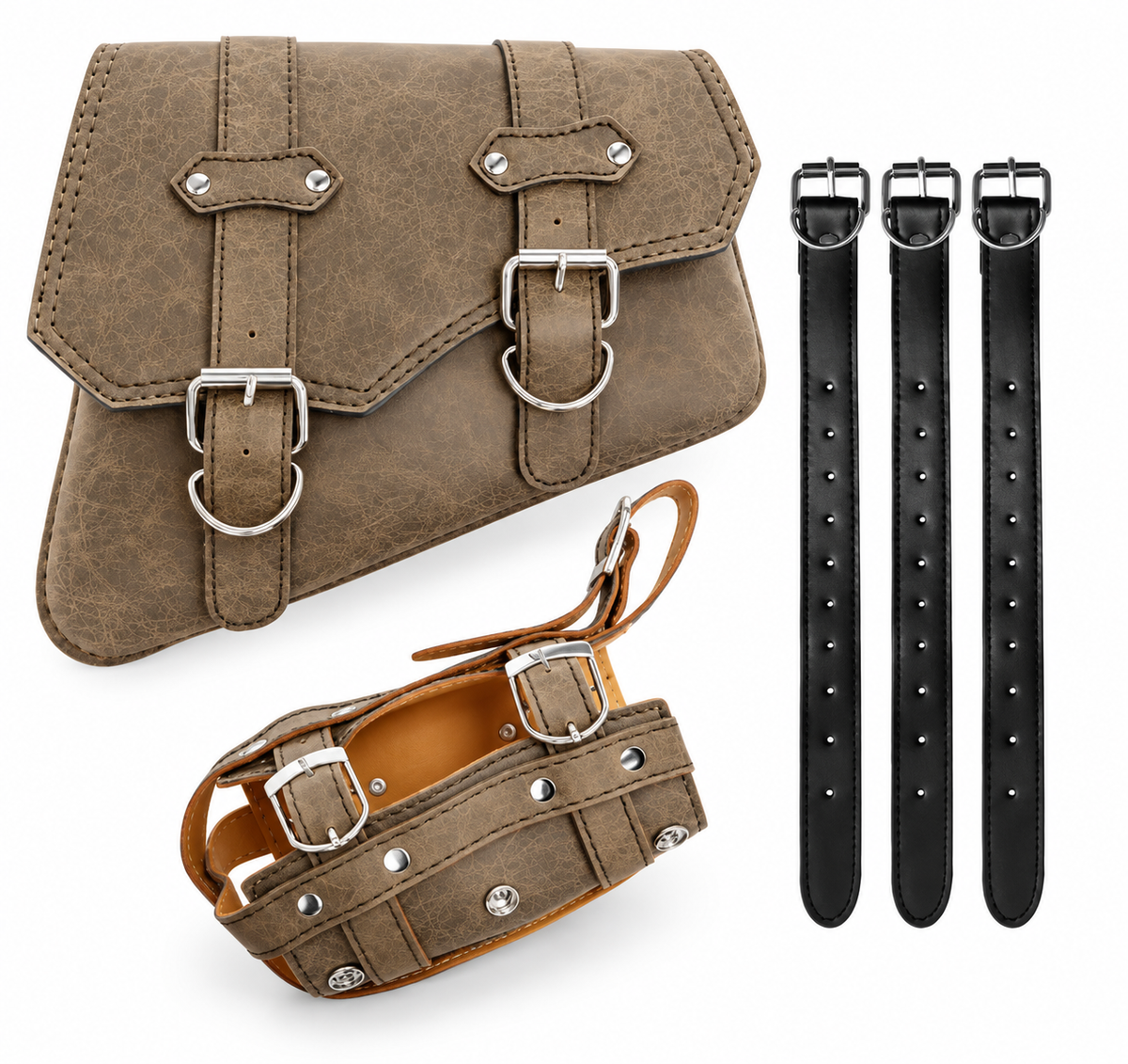 Retro PU Leather Motorcycle Saddlebag TT42