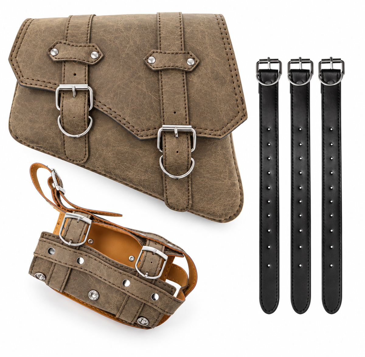 Retro PU Leather Motorcycle Saddlebag TT42