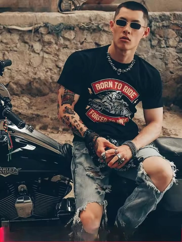 Born to Ride Forced to Work Tee
