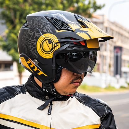 Graphic Modular Motorcycle Helmet with Removable Face Mask LD06