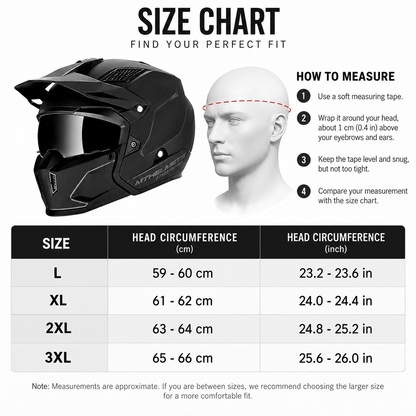 Streetfighter Style Modular Motorcycle Helmet LD01