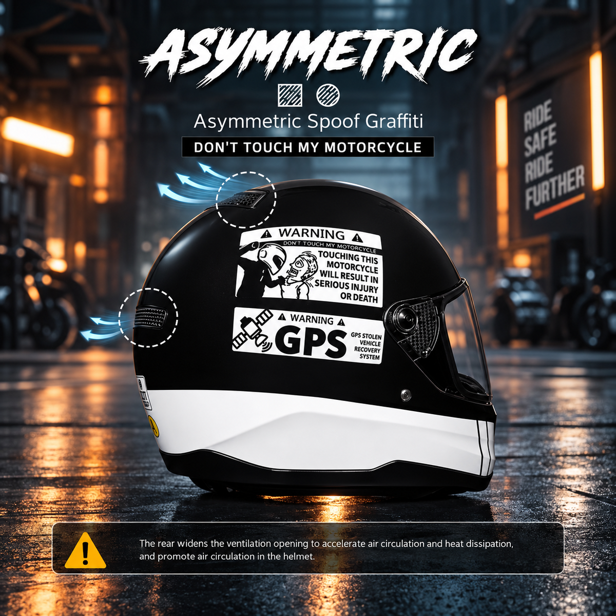 Gloss Black & Chrome Retro Full-Face Motorcycle Helmet TT31