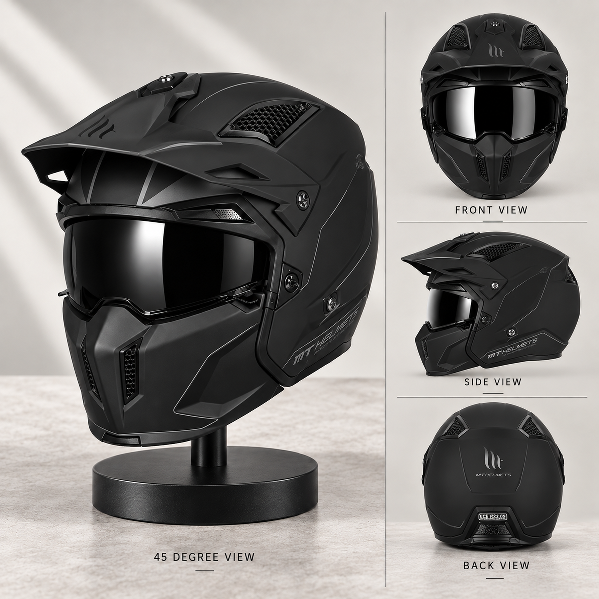Retro Street Fighter Black Modular Helmet LD03