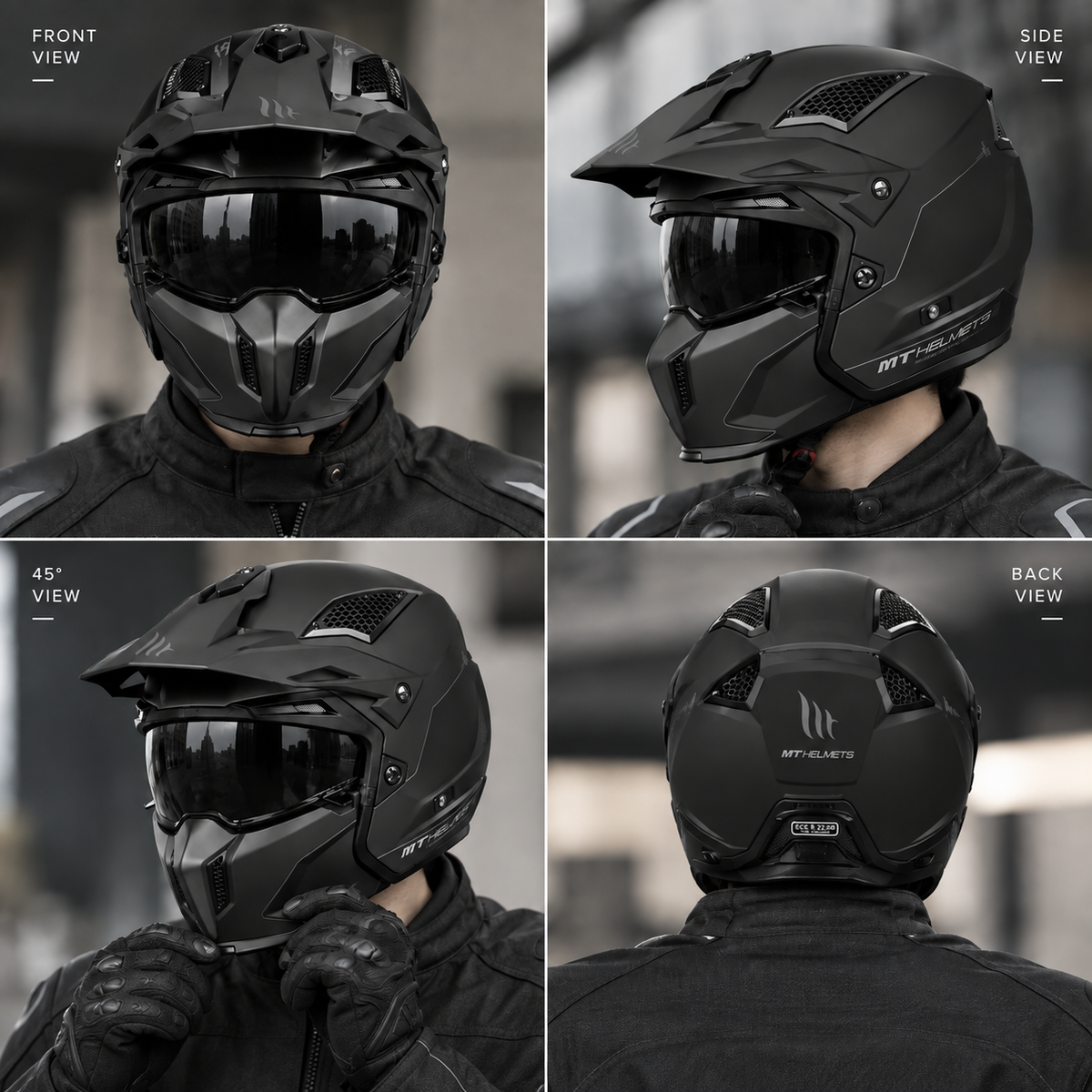 Retro Street Fighter Black Modular Helmet LD03
