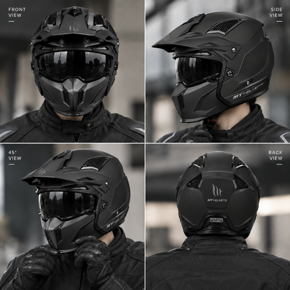 Retro Street Fighter Black Modular Helmet LD03