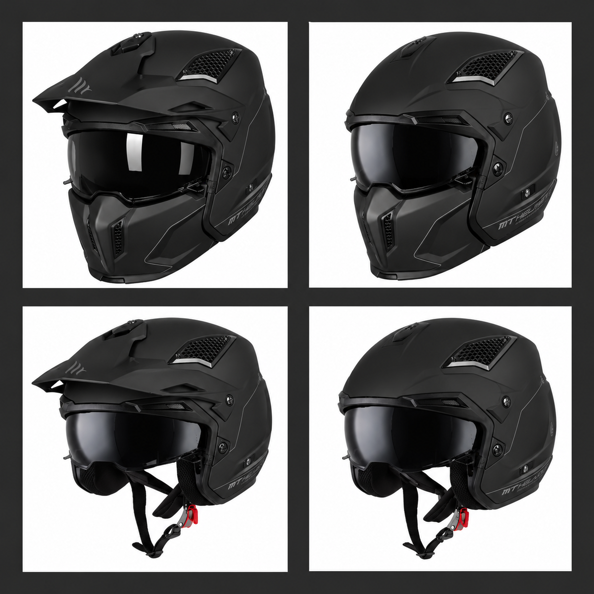 Retro Street Fighter Black Modular Helmet LD03