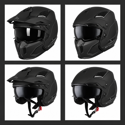 Retro Street Fighter Black Modular Helmet LD03