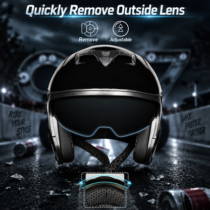 Style & Protection Tinger 2 Dual Visor Open Face Helmet TT32