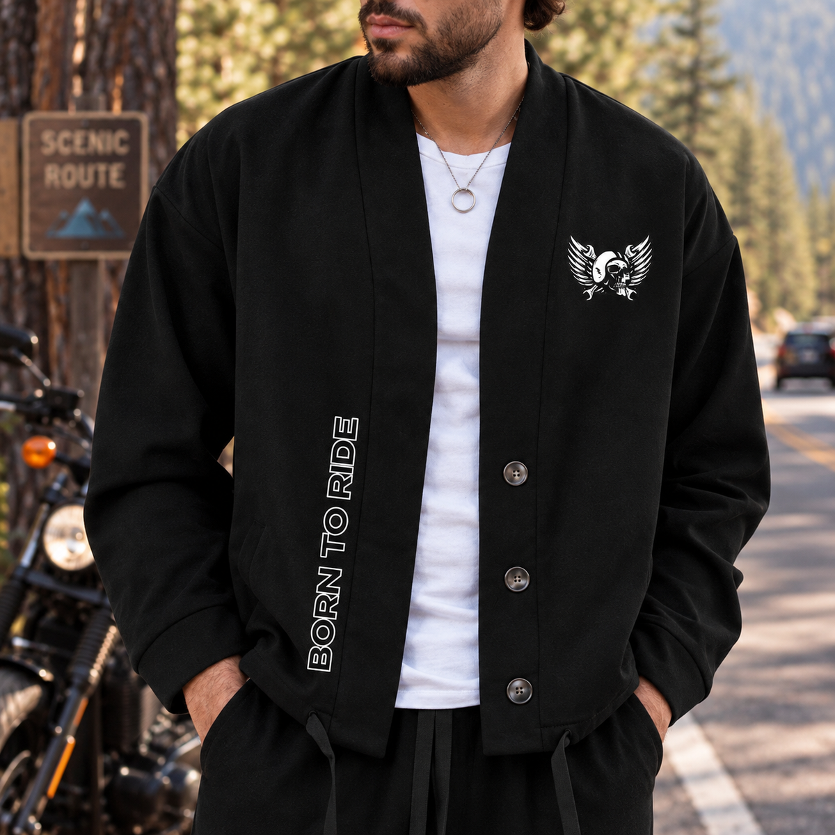 American Flag & Eagle Graphic Personalized Combo Men's Cardigan Jacketsand Solid Jogger LV03