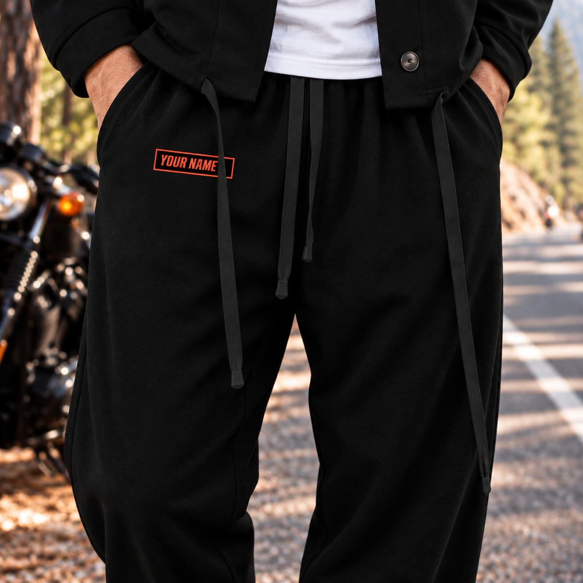 American Biker Eagle Graphic Personalized Combo Men's Cardigan Jacketsand Solid Jogger TN06