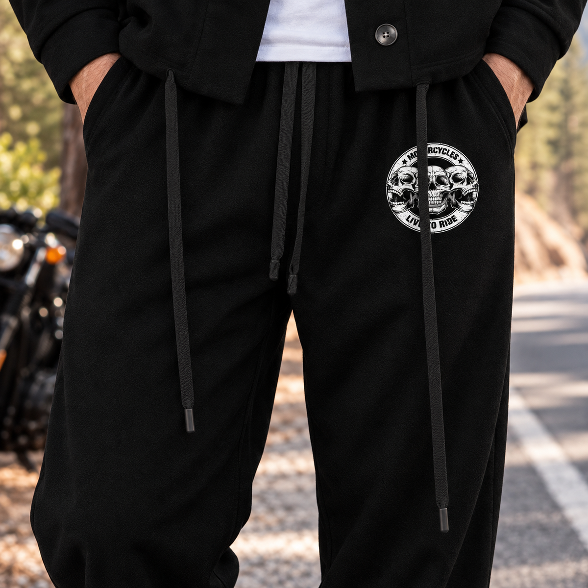 American Biker Skull Print Personalized Combo Men's Cardigan Jacketsand Solid Jogger TG07
