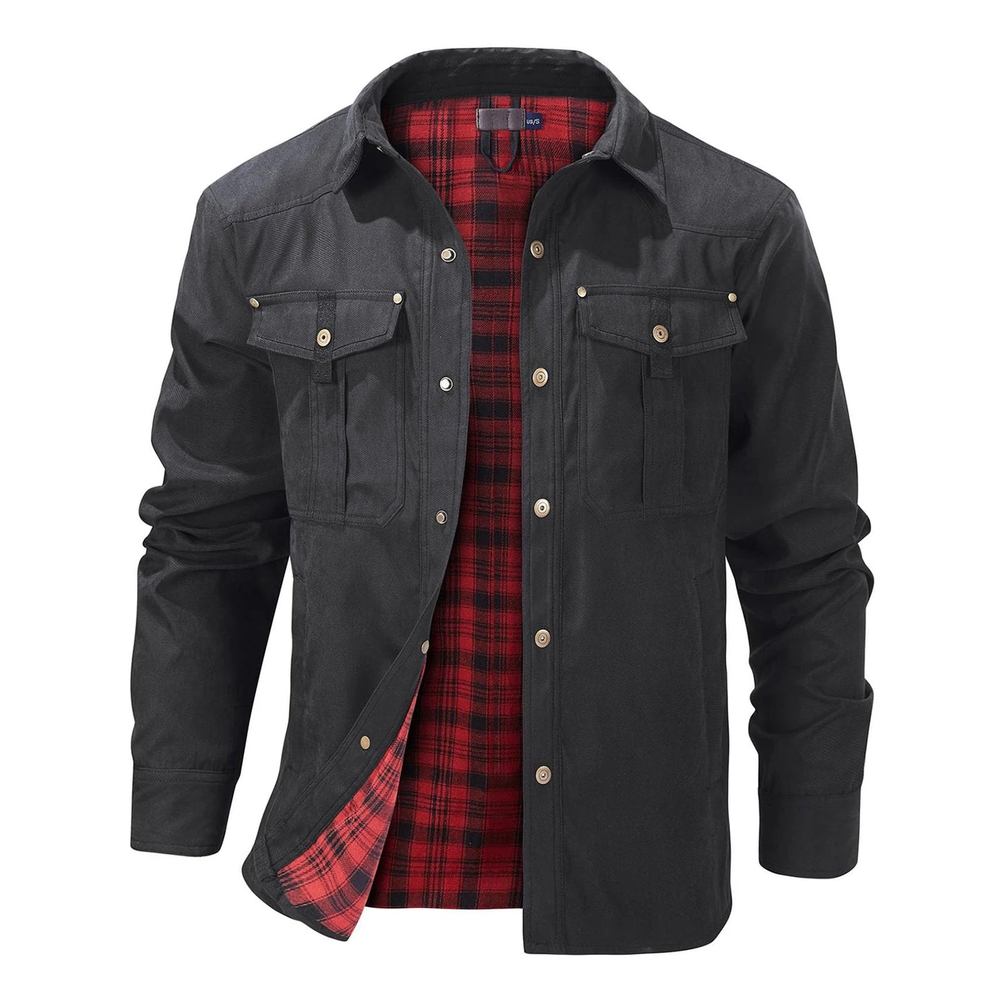 Men's Jackets Flannel Lined Black