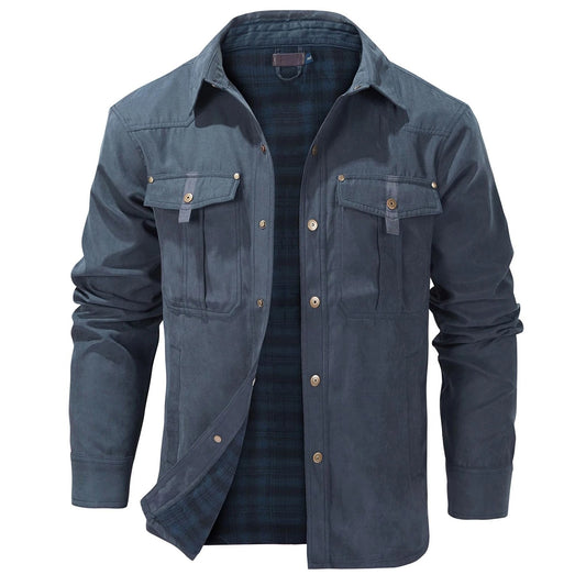 Men's Jackets Flannel Lined Blue