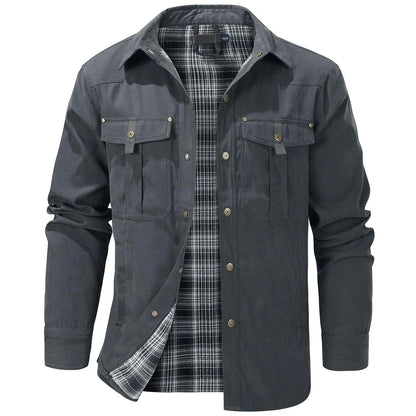 Men's Jackets Flannel Lined Gray