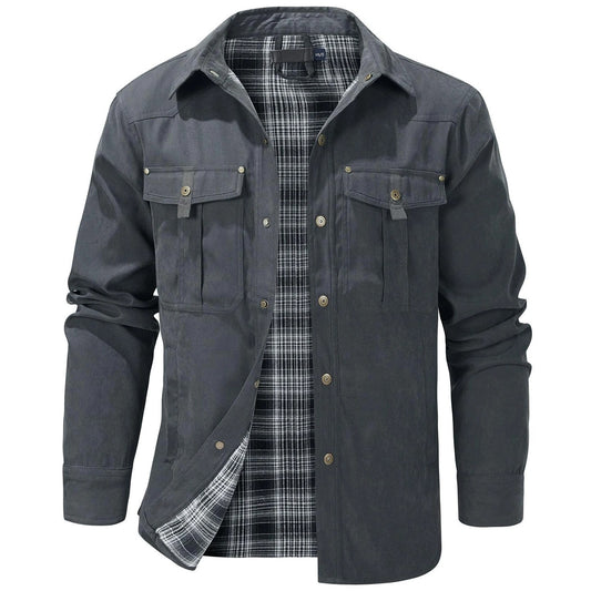 Men's Jackets Flannel Lined Gray
