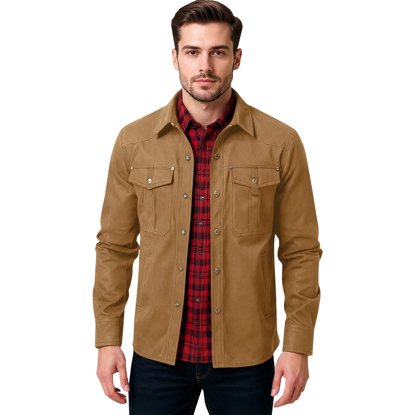 Men's Jackets Flannel Lined Earthy Yellow