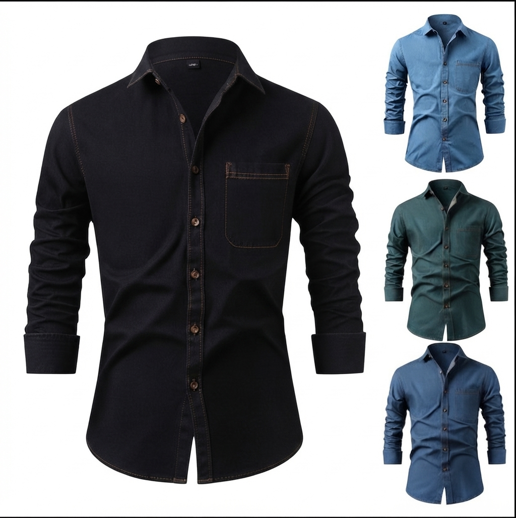 Personalized Road Rebel Denim Cotton Casual Shirts TT02
