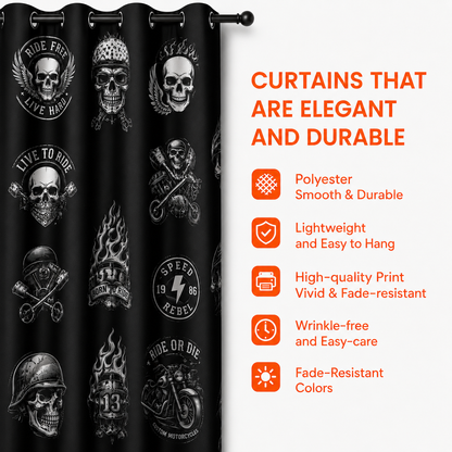 Motorcycle Sunset  Grommet Curtains TT01