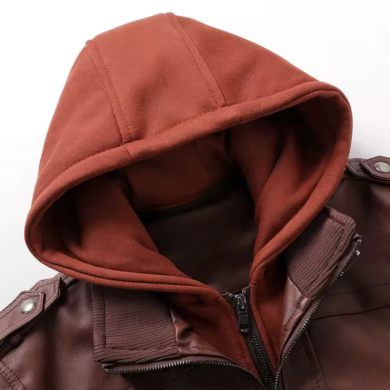 Live to Ride Eagle Print Leather Jacket