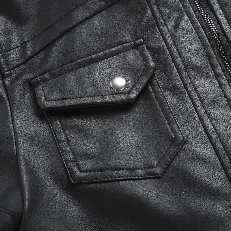 Live to Ride Eagle Print Leather Jacket