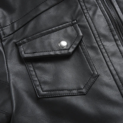 Live to Ride Eagle Print Leather Jacket