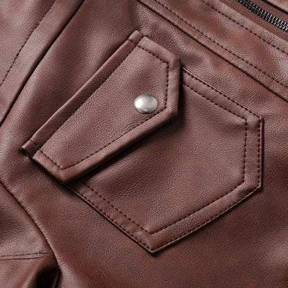 Live to Ride Eagle Print Leather Jacket