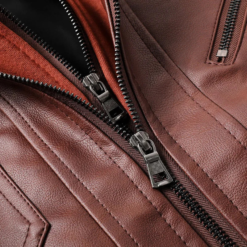 Live to Ride Eagle Print Leather Jacket