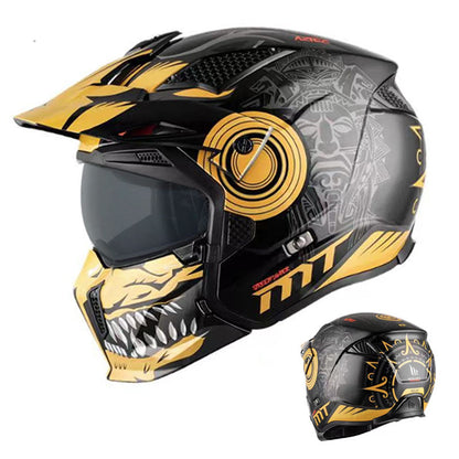 Graphic Modular Motorcycle Helmet with Removable Face Mask LD06