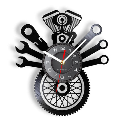 Motorcycle Engine Retro Wall Clock