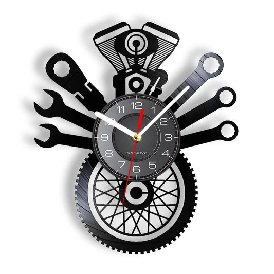 Motorcycle Engine Retro Wall Clock