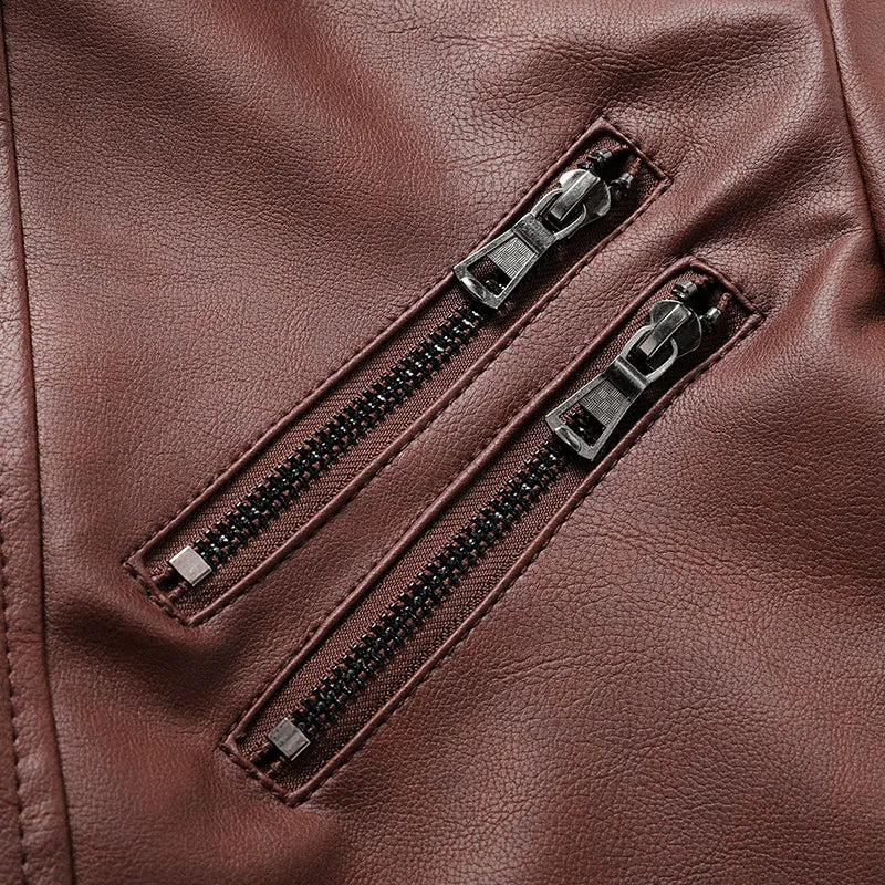 Live to Ride Eagle Print Leather Jacket