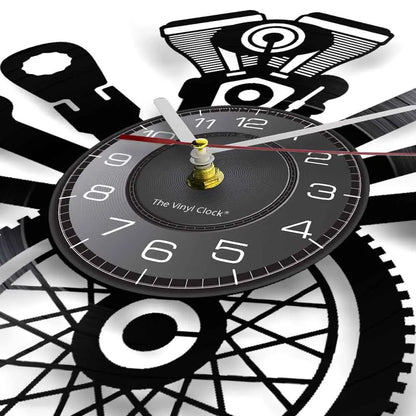 Motorcycle Engine Retro Wall Clock