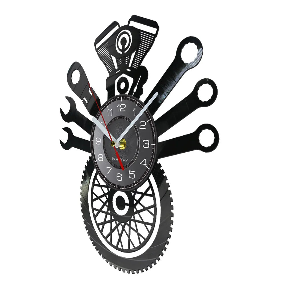 Motorcycle Engine Retro Wall Clock