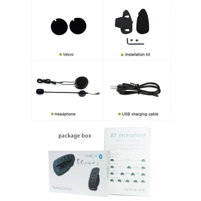 ABG V8 Bluetooth Motorcycle Helmet Headset – 5-Way Intercom, NFC, FM & Waterproof
