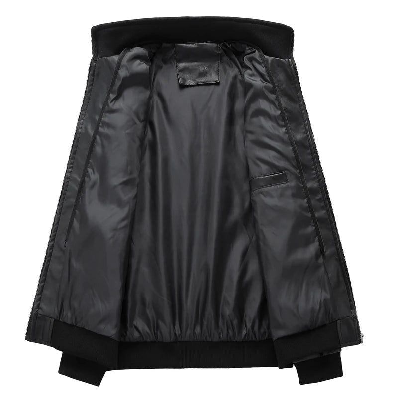Live to Ride Eagle Print Leather Jacket