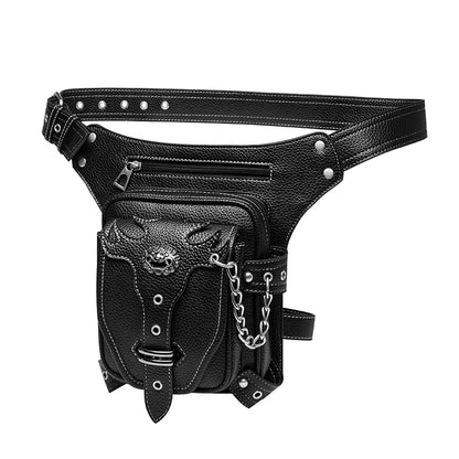Punk Gothic Leather Waist and Leg Bag TT40