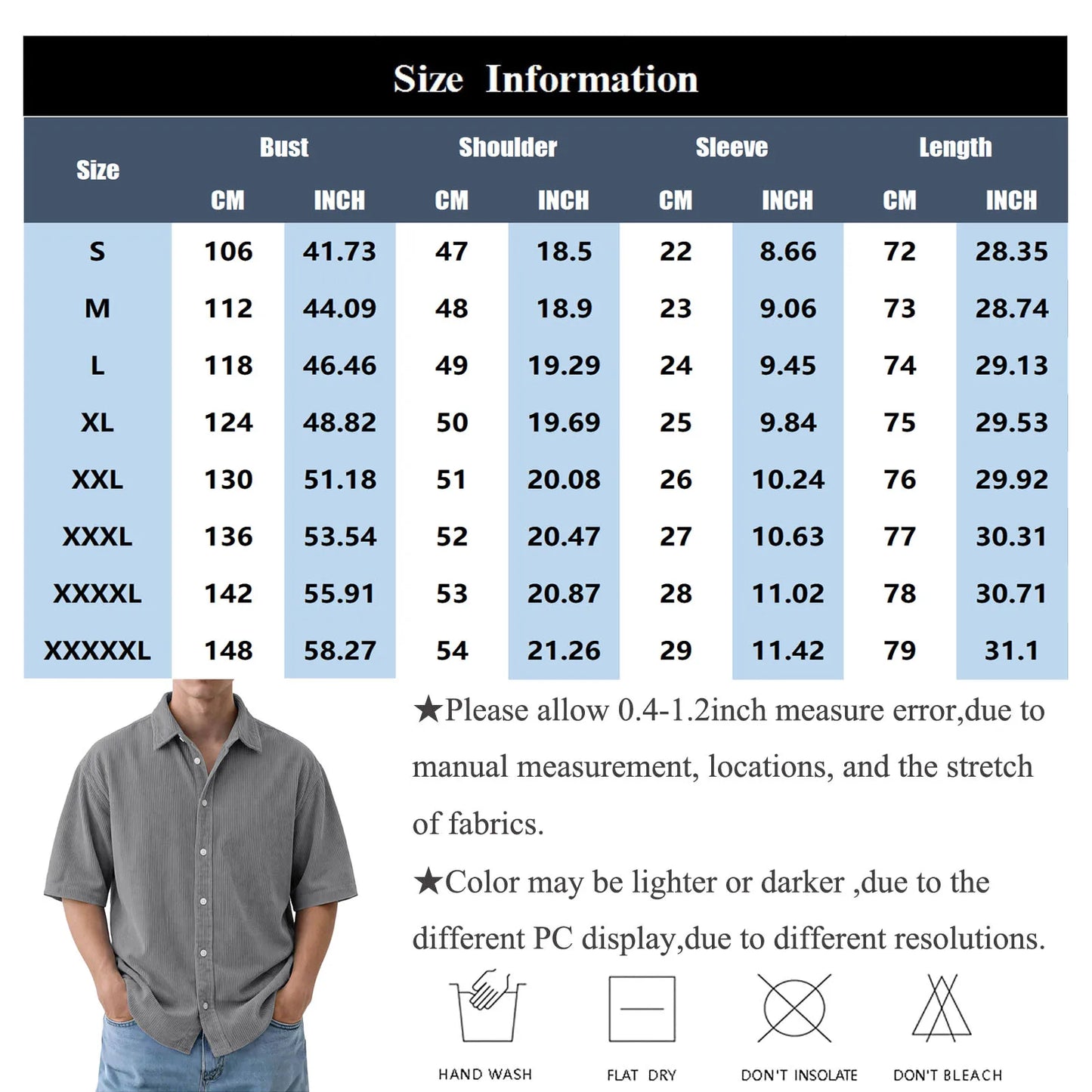 Biker Personalized Retro Corduroy Button Shirt LV04