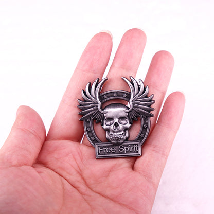 Free Spirit Skull Wings Pin