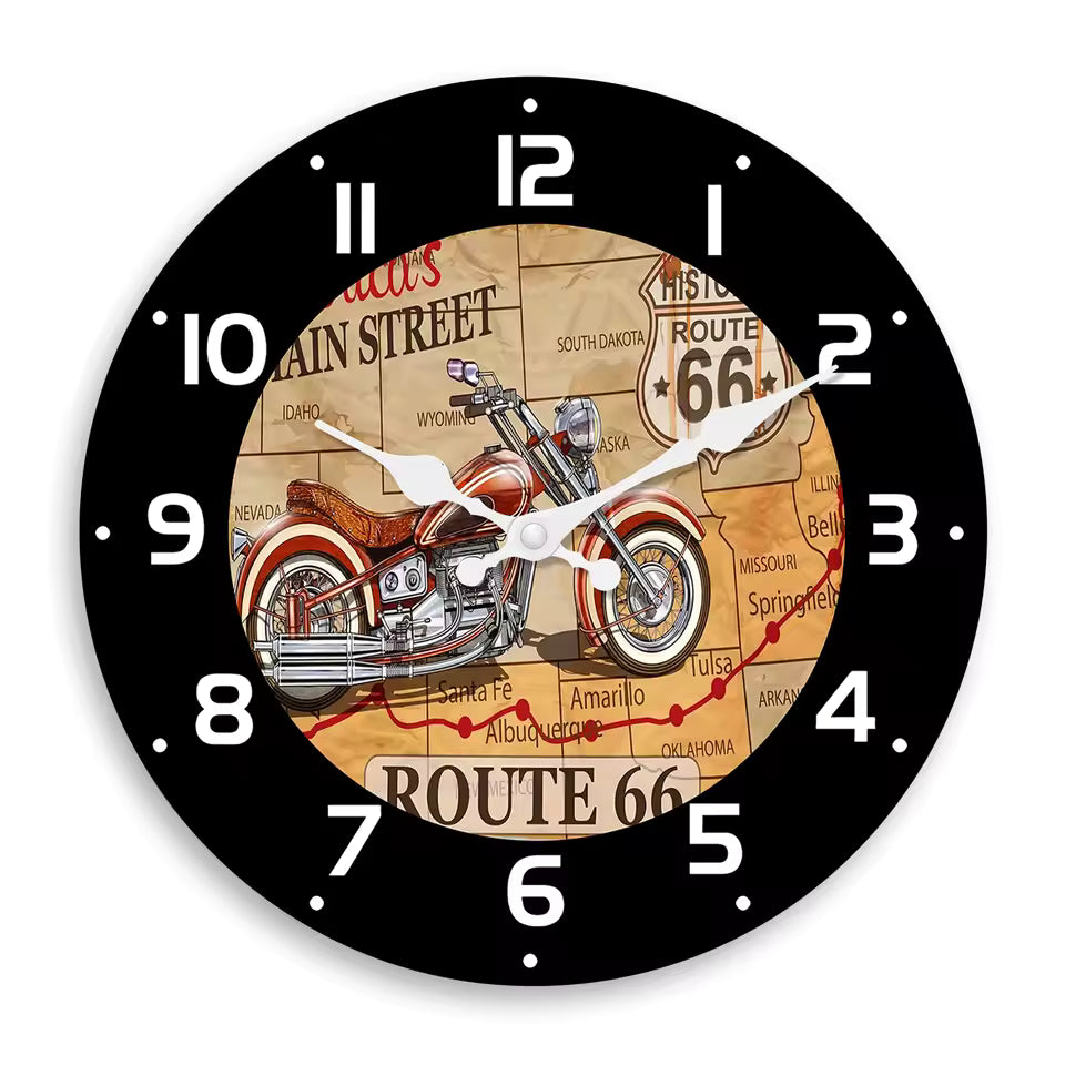 Route 66 Retro Wall Clock
