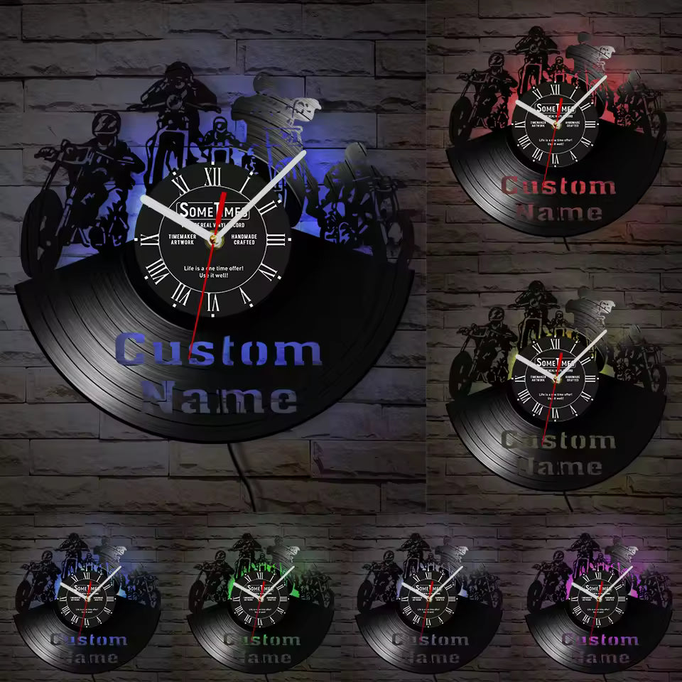 Personalized Motorcycle Rider Wall Clock