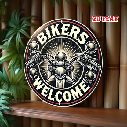 Bikers Welcome Aluminum Sign