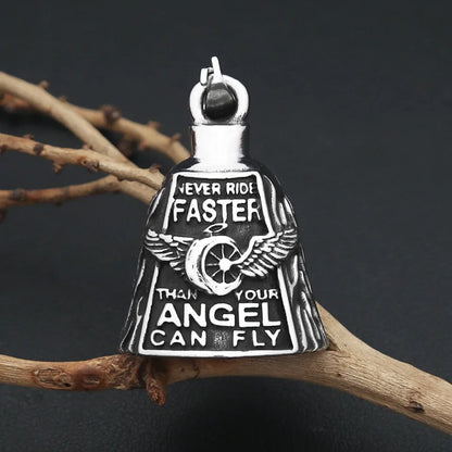 Never Ride Faster Than Your Angel Can Fly Bell / Necklace