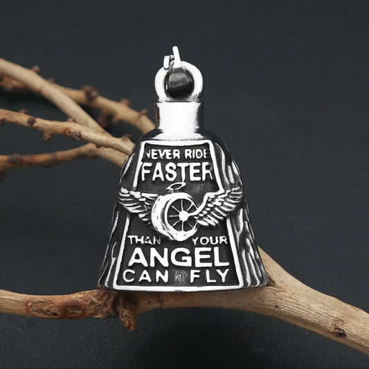 Never Ride Faster Than Your Angel Can Fly Bell / Necklace