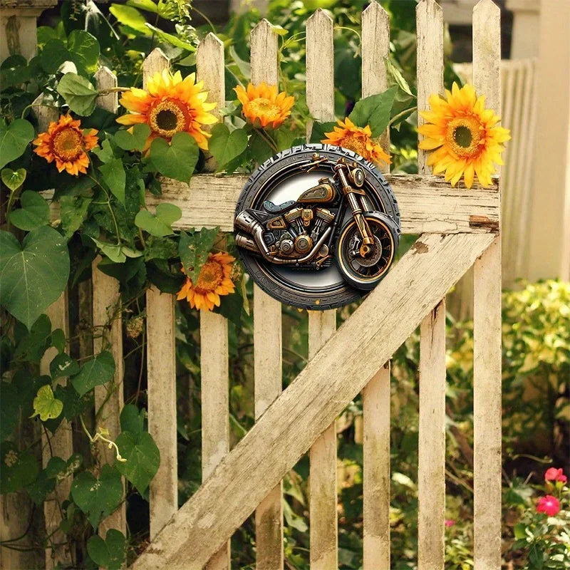 2D Motorcycle Tyre Aluminum Sign