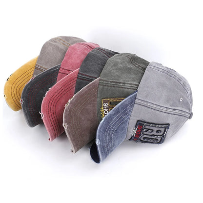 ROCK Embroidered Patch Washed Baseball Cap