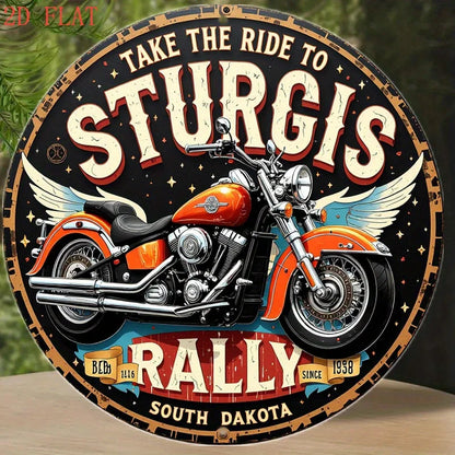 Sturgis Rally 8-Inch Round Metal Wall Sign